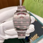 Gucci Steel Strap Luminous Watch For Men And Women Pink