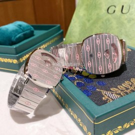 Gucci Steel Strap Luminous Watch For Men And Women Pink