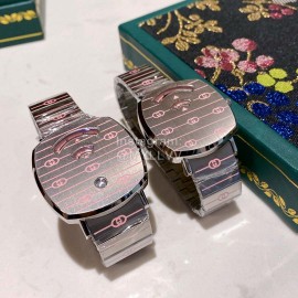 Gucci Steel Strap Luminous Watch For Men And Women Pink