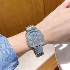 Gucci Steel Strap Luminous Watch For Men And Women Blue