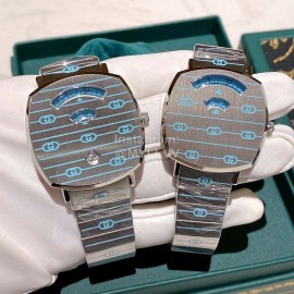 Gucci Steel Strap Luminous Watch For Men And Women Blue