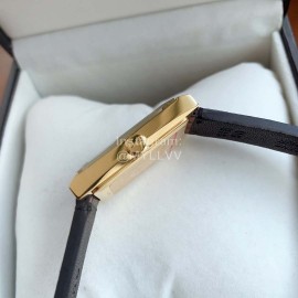 Gucci Frame Square Dial Leather Strap Watch Brown