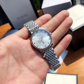 Gucci G-Timeless Steel Strap Watch Silver