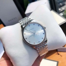 Gucci G-Timeless Steel Strap Watch Silver