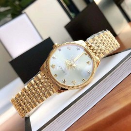 Gucci G-Timeless Steel Strap Watch Gold