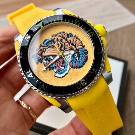 Gucci Fashion 40mm Dial Divers Watch Yellow