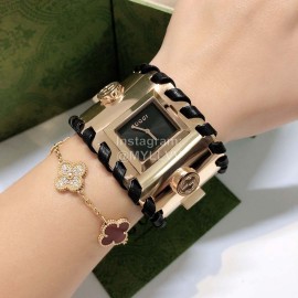 Gucci New Gold Square Dial Bracelet Watch