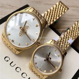 Gucci Bee Pattern Pointer Quartz Watch Gold
