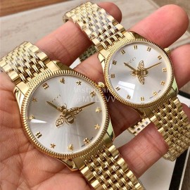 Gucci Bee Pattern Pointer Quartz Watch Gold