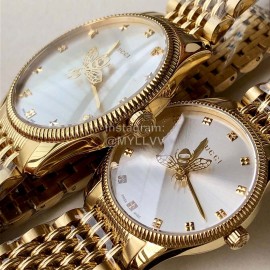 Gucci Bee Pattern Pointer Quartz Watch Gold