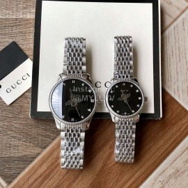 Gucci Bee Pattern Pointer Quartz Watch Silver