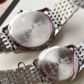 Gucci Bee Pattern Pointer Quartz Watch Silver