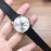 Gucci Sapphire Crystal Glass Leather Strap Watch Black