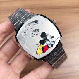Gucci Grip Series Mickey Pattern Watch Silver