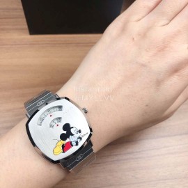 Gucci Grip Series Mickey Pattern Watch Silver