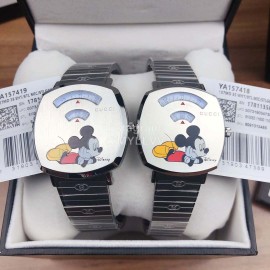Gucci Grip Series Mickey Pattern Watch Silver