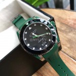 Gucci Luminous Green Rubber Strap Watch 