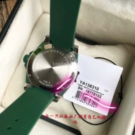 Gucci Luminous Green Rubber Strap Watch 