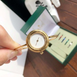 Gucci White Dial Bracelet Watch For Women