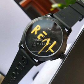 Gucci Rubber Black Bracelet Fashion Watch