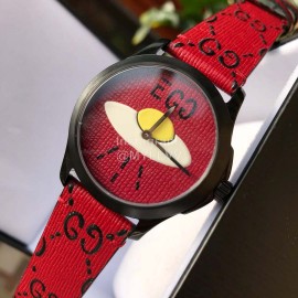 Gucci Fashion Red Strap Dial Watch For Women