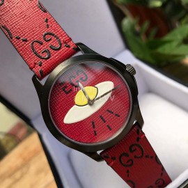 Gucci Fashion Red Strap Dial Watch For Women