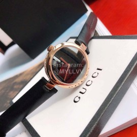 Gucci Leather Strap Life Waterproof Watch