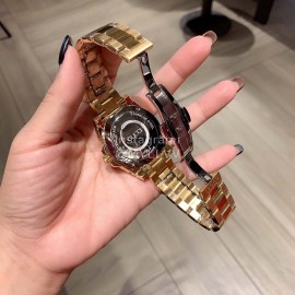 Gucci Dive Sapphire Glass Steel Strap Watch Gold