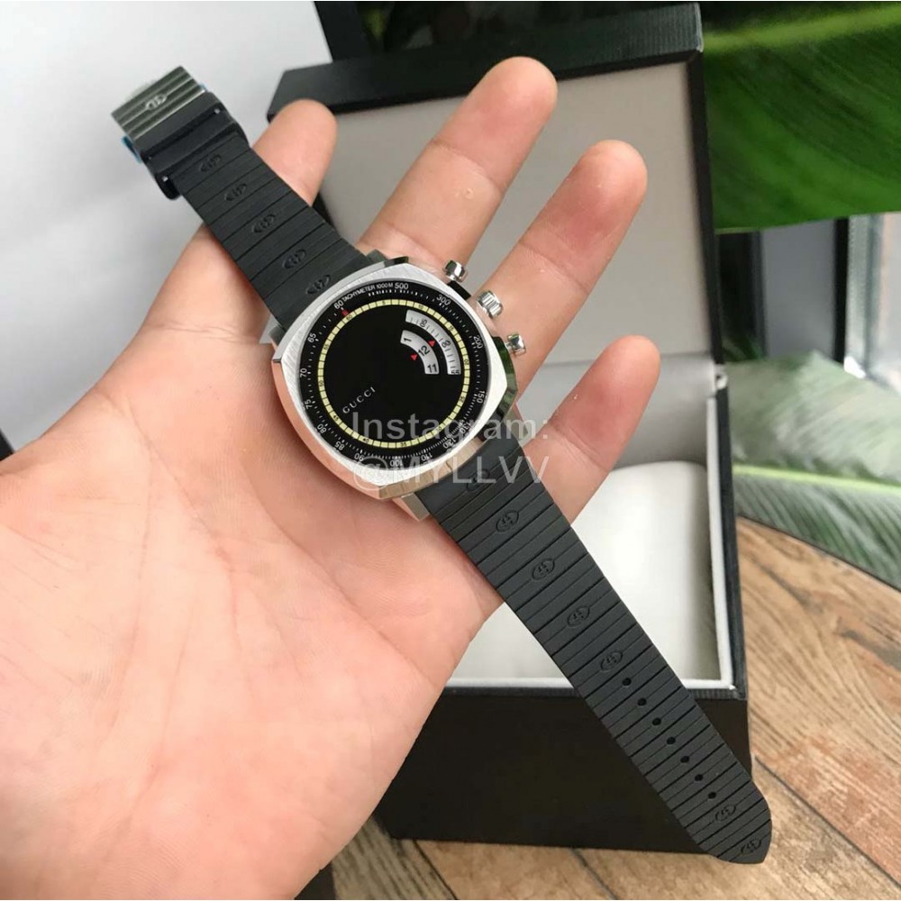 Gucci Grip Series Fine Steel Dial Watch Black