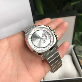 Gucci Grip Series Fine Steel Dial Watch Silver