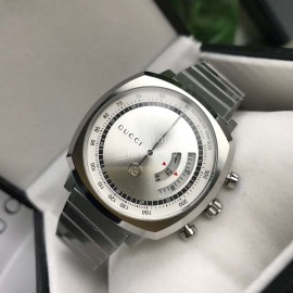 Gucci Grip Series Fine Steel Dial Watch Silver