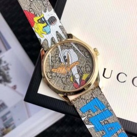 Gucci G-Timeless Series Fashion Donald Duck Print Watch