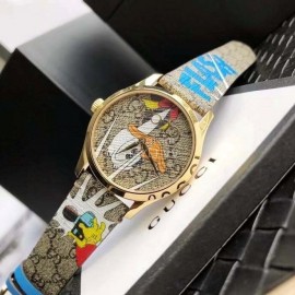 Gucci G-Timeless Series Fashion Donald Duck Print Watch