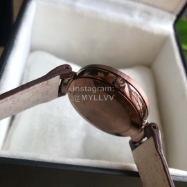 Gucci Leather Strap Sapphire Glass Watch