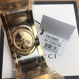 Gucci Stainless Steel Gold Plated Case Watch For Women