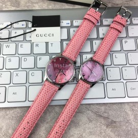 Gucci Stainless Steel Thin Case Quartz Watch For Women Pink
