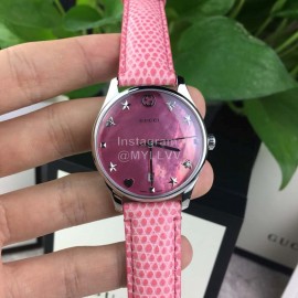 Gucci Stainless Steel Thin Case Quartz Watch For Women Pink