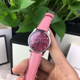 Gucci Stainless Steel Thin Case Quartz Watch For Women Pink