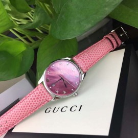 Gucci Stainless Steel Thin Case Quartz Watch For Women Pink