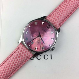 Gucci Stainless Steel Thin Case Quartz Watch For Women Pink