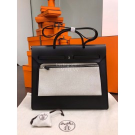 Hermes Black Herbag 39cm Handbag Crossbody Bag 