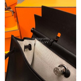 Hermes Black Herbag 39cm Handbag Crossbody Bag 