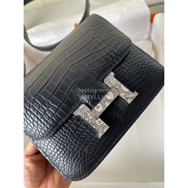 Hermes Constance 18cm Epsom Leather Black Crossbody Bag