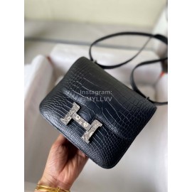 Hermes Constance 18cm Epsom Leather Black Crossbody Bag