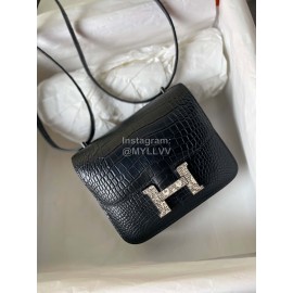 Hermes Constance 18cm Epsom Leather Black Crossbody Bag