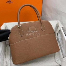 Hermes Bolide Epsom Leather Handbag Brown