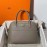 Hermes Bolide Clemence Leather Handbag Gray