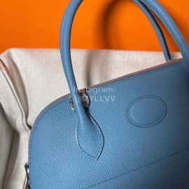 Hermes Bolide Epsom Leather Handbag Blue