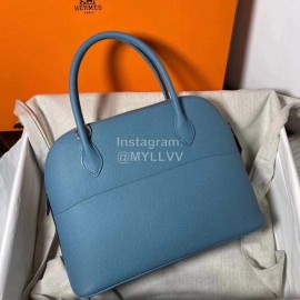 Hermes Bolide Epsom Leather Handbag Blue
