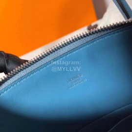 Hermes Bolide Epsom Leather Handbag Blue